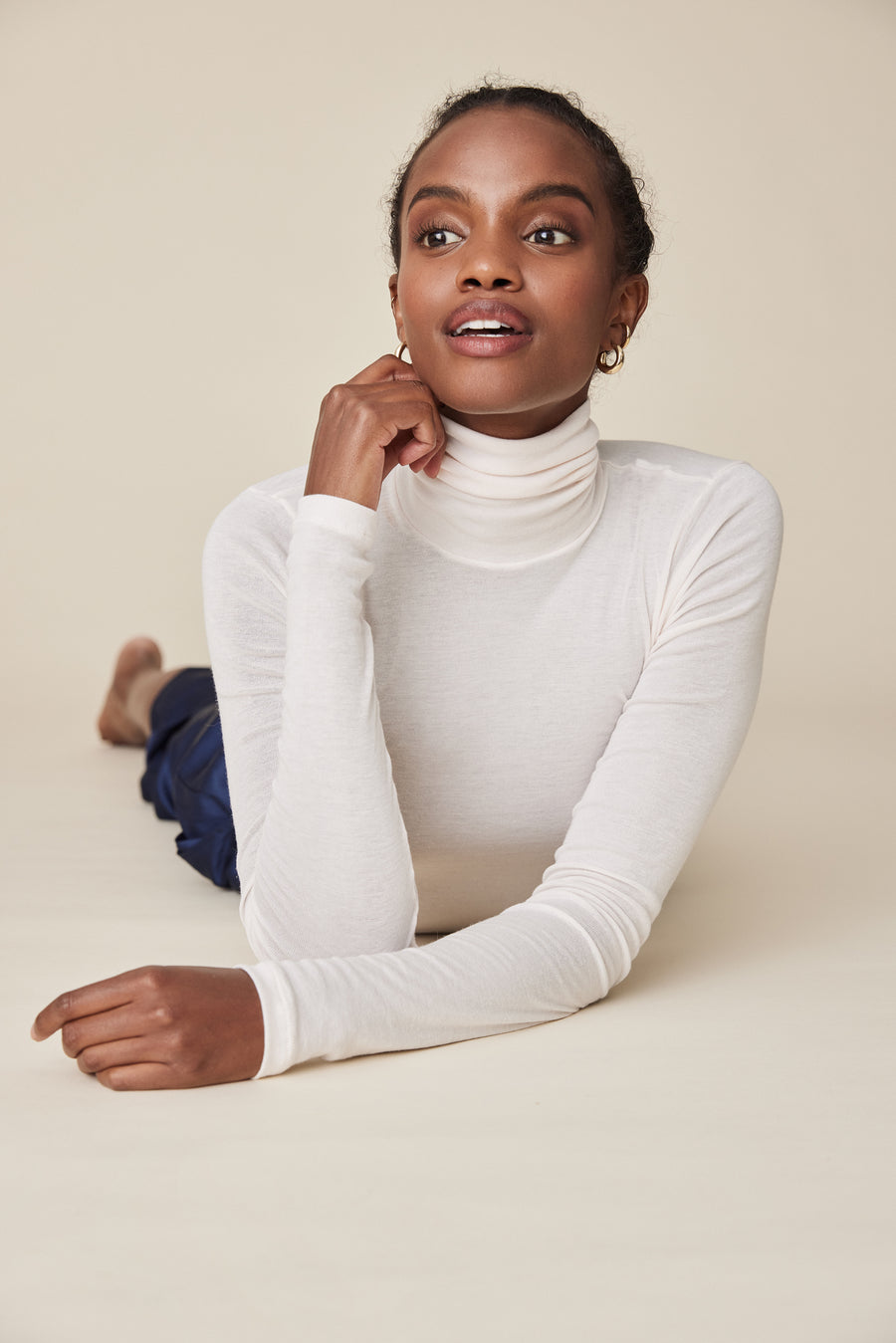 The Cashmere Turtleneck in Cream