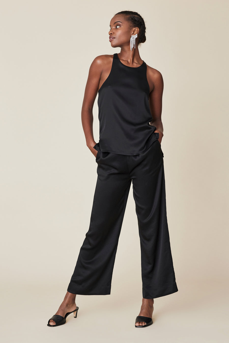 The Silken Twist Back Tank in Black – Sold Out NYC