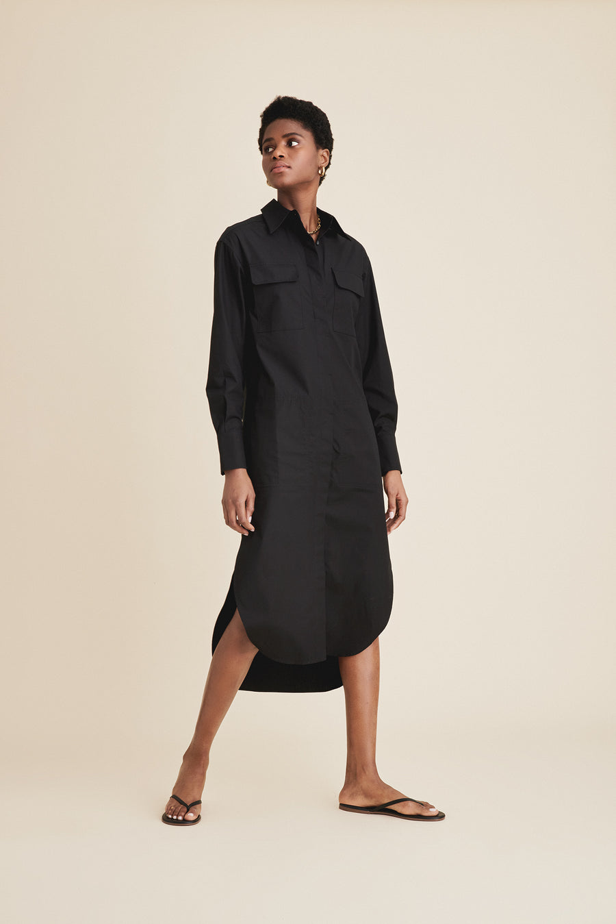 The Everything Shirtdress in Black