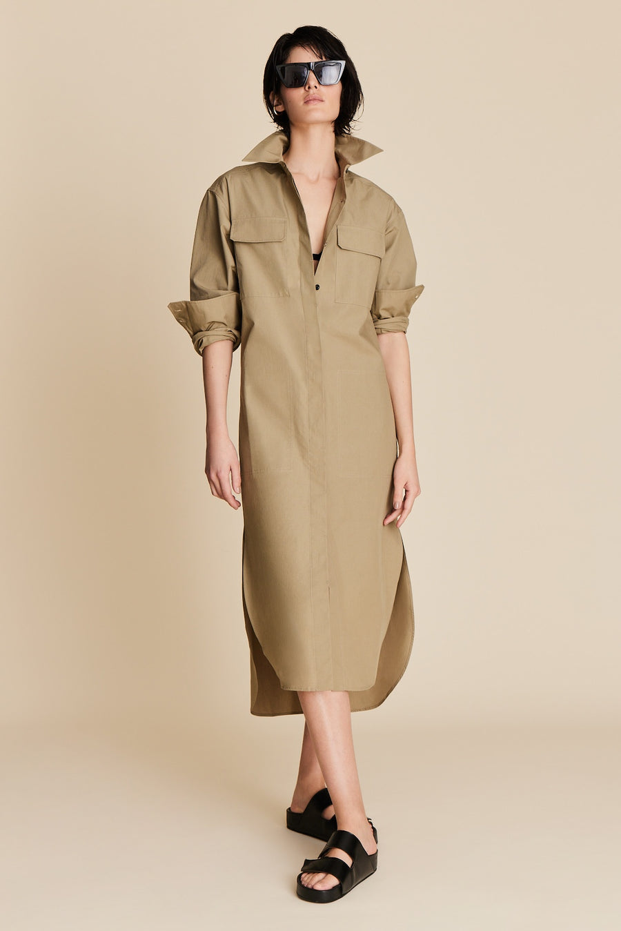 The Everything Shirtdress in Olive