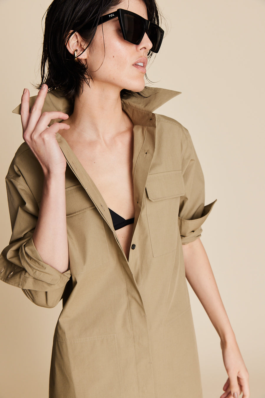 The Everything Shirtdress in Olive